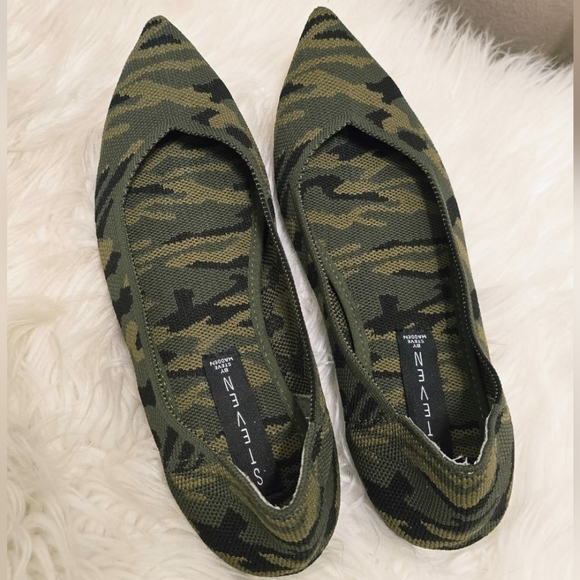 Steven Steve Madden Reed Green Black Camo Knit Pointed Toe FlatsWomen's Size 7🌴 - Picture 4 of 6